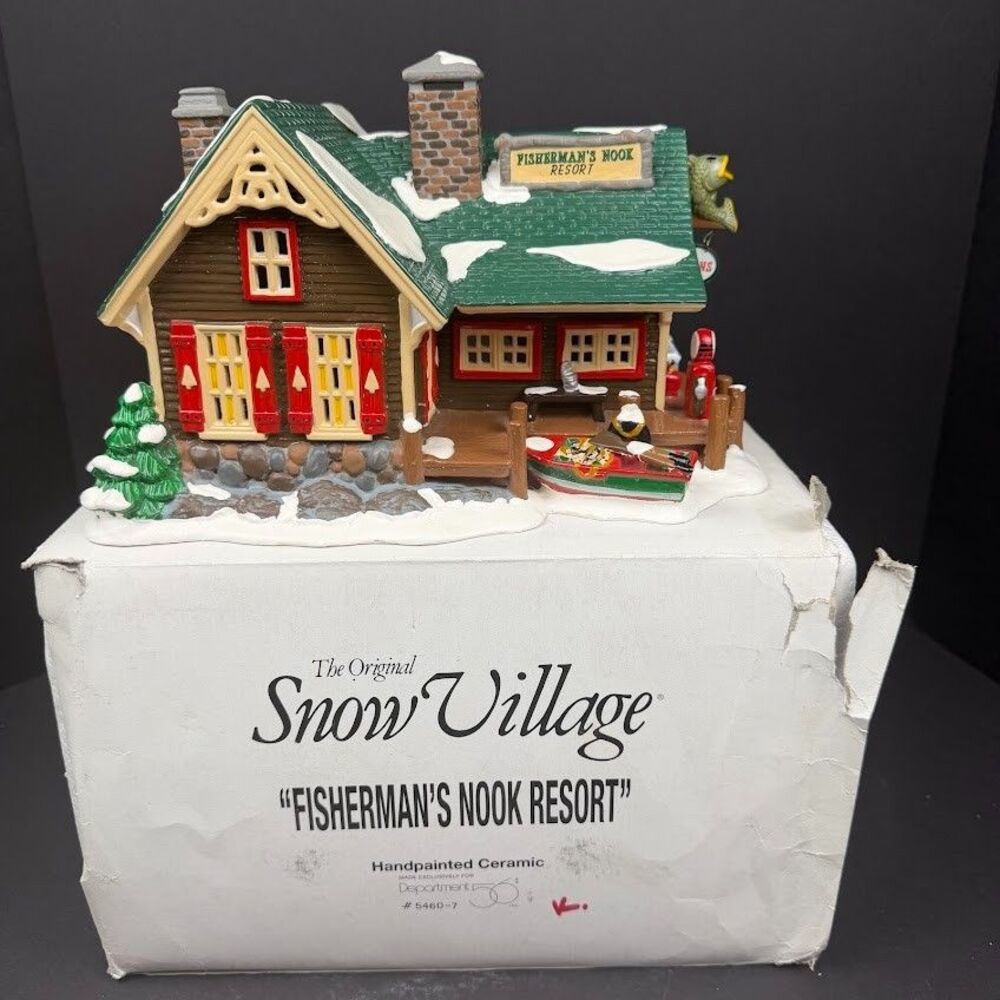 Department 56 Original Snow Village Fisherman's Nook Resort 5460-7 1994 w/ Box
